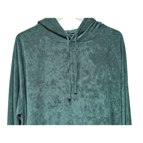 Mens 2XL Terry Cloth Hoodie Green Pullover Towel Sweatshirt Piombo Cozy Lounge - Picture 7 of 16